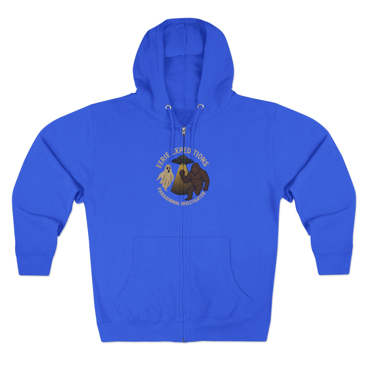 Clown Motel Zip Hoodie — Retro RV Road Trip Graphic Zip-Up