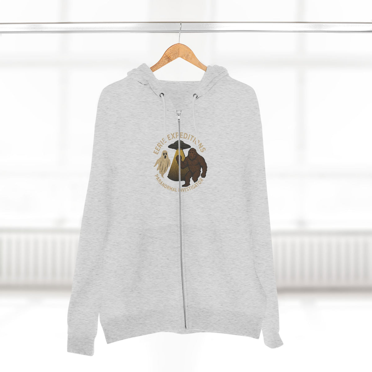 Clown Motel Zip Hoodie — Retro RV Road Trip Graphic Zip-Up